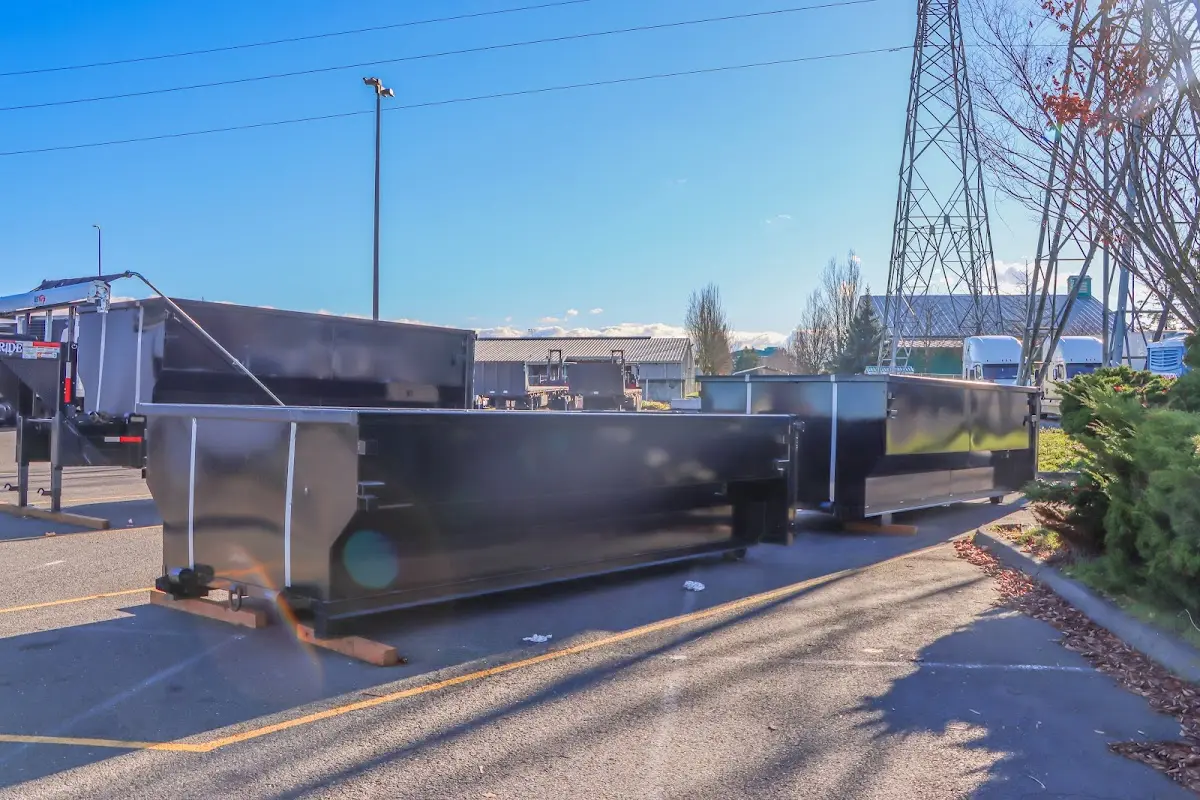 Roll-off dumpster ready for waste disposal at job site for Roll Off Dumpster Rental in Midland